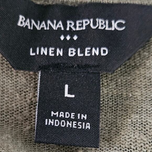 Banana Republic Green Linen Blend Top Size Large - Picture 3 of 4